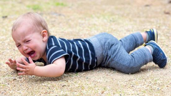 crying baby at the park