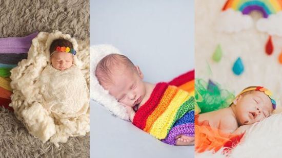 10 tiernas fotos de bebés arcoíris