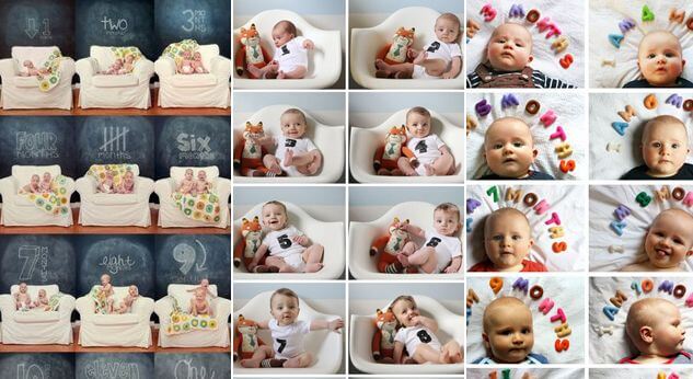 10 formas de capturar el primer año del bebé