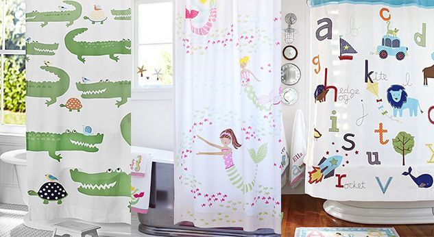 Tiernas cortinas de baño para el cuarto de los niños