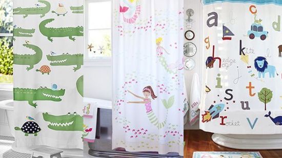 Tiernas cortinas de baño para el cuarto de los niños