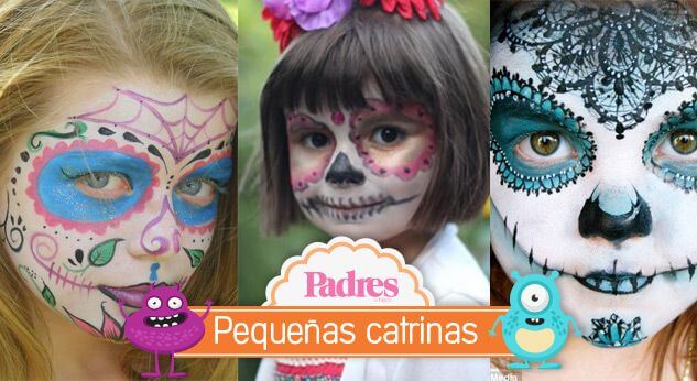 Increíble maquillaje de Catrina para niñas