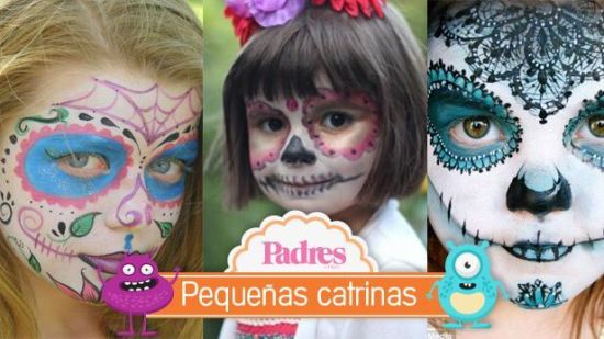 Increíble maquillaje de Catrina para niñas